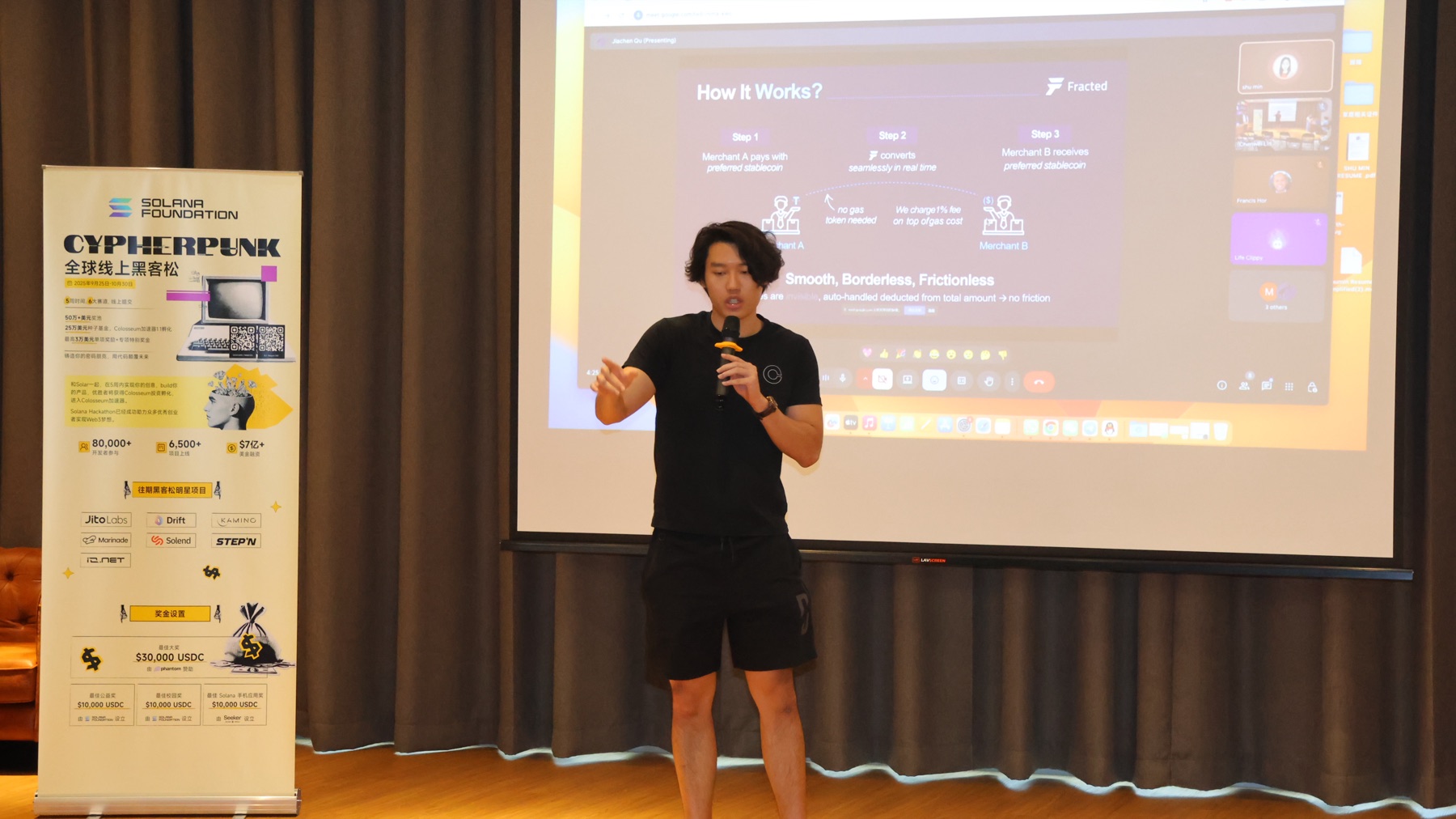 Solar Cypherpunk speaker presenting market slides